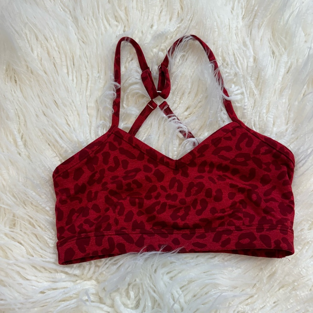 Bombshell Sportswear Red Cheetah Sports Bra And Shorts (SET)
